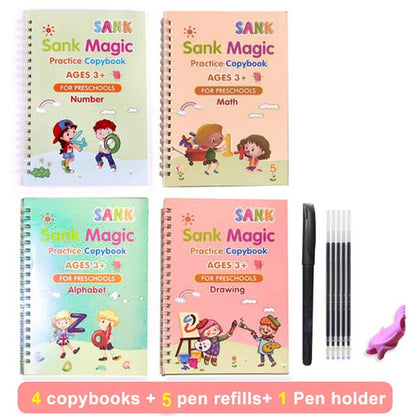 Magic Copybooks Children'S Toy Writing Reusable Free Wiping English Arabic Verison Option Writing Practice Copy Books